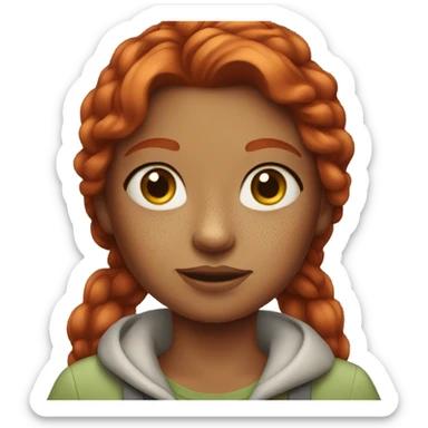 Red headed girl with freckles sticker
