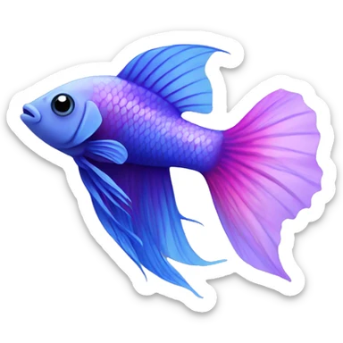 purple, blue, and pink betta fish sticker