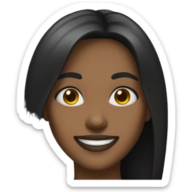 Woman black smile sticker