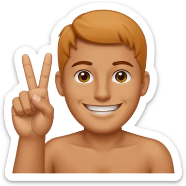 Emoji sticking middle finger and smiling and saying sybau sticker
