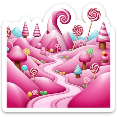 candy land pink surreal landscape sticker