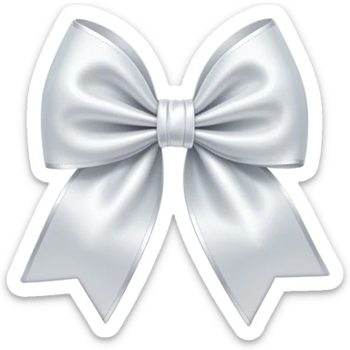 White bow on white bow sticker