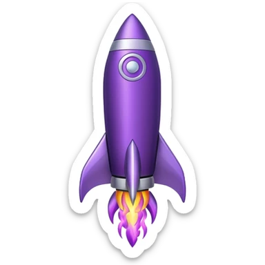 purple rocket purple flame sticker