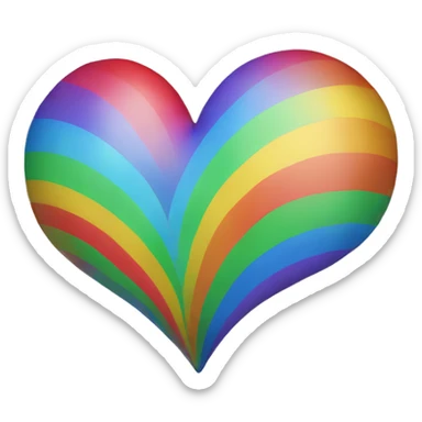 Rainbow heart sticker