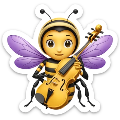 viola player bee sticker