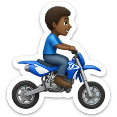 Person riding a blue dirt bike side profile sticker