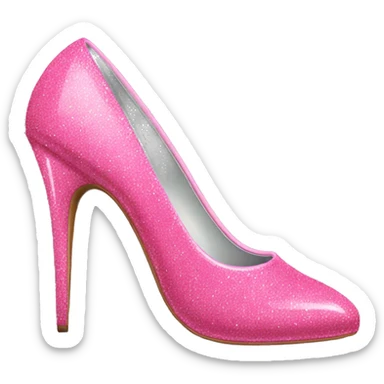 Pink high heels with pink glitter sticker