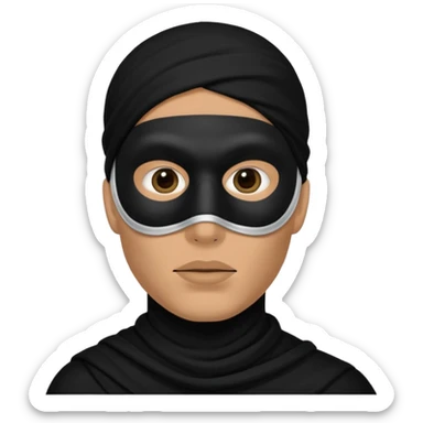 a man with a black mask on his full face including eyes and lips   sticker