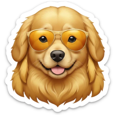 Golden Retriever with sun glasses sticker