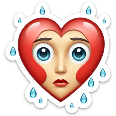 Icon for Drama Movies: A vintage movie poster-style design with a powerful, emotional scene. Include a broken heart, teardrops, and dramatic lighting. The background should evoke a sense of intensity, with a faded, melancholic atmosphere. Retro cinematic feel. Transparent background. sticker