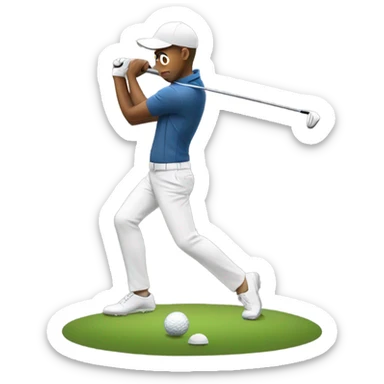 Golfer missing the ball sticker