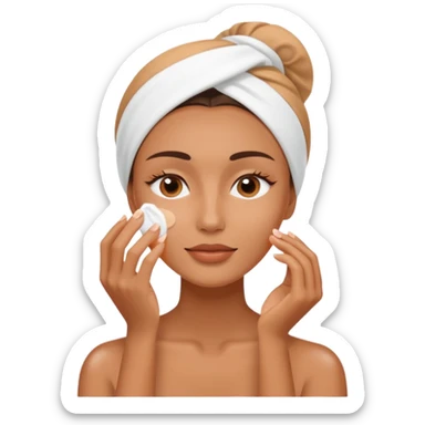Perempuan lagi skincare (tapi yang lebih ketutup) fokus di muka sticker