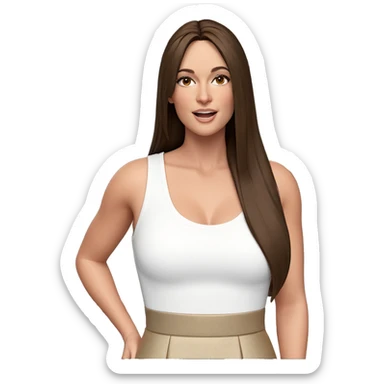 confident girl with brown hair sticker