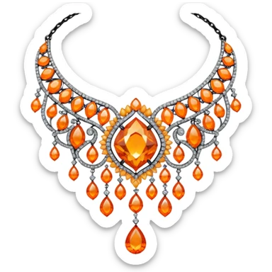 fantasy-magic-orange-necklace-diamonds sticker