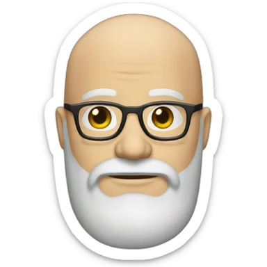 Almost bald man with beard and glasses sticker