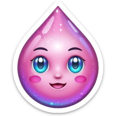 glitter pink game sticker