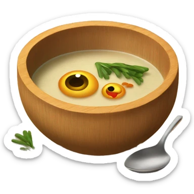 Soup in wood bowl sticker
