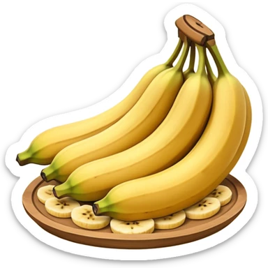 Panquecas em um prato redondo com rodelas de banana sticker