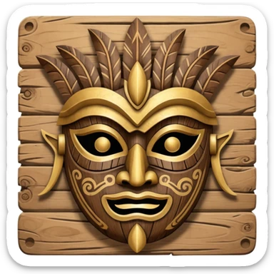 tribal mask sticker