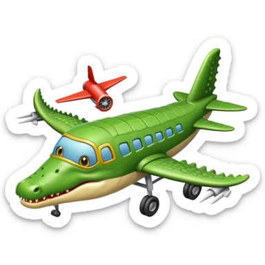 Cocodrilo funcionado con avión sticker