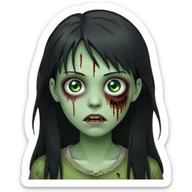 girl zombie long hair side bang sticker