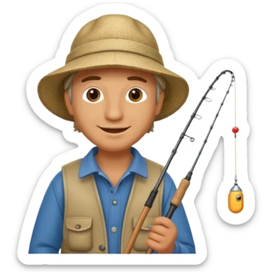 happy fisherman sticker