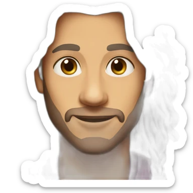 Mohammed Avdol with drag log hair  sticker