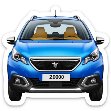 emoji style illustration of the new Peugeot 2008 front view sticker