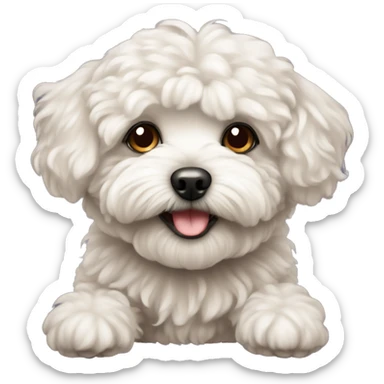 Cute maltipoo dog sticker