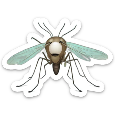 Mosquito doing a cute face sticker