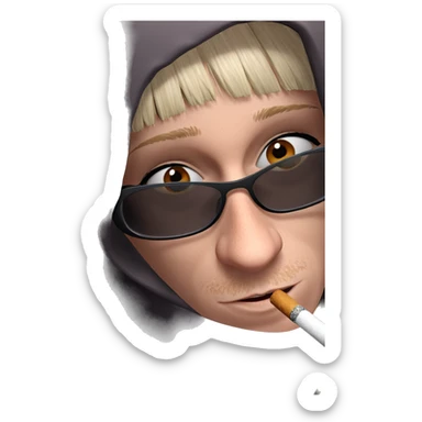 cool girl with cigarette sticker