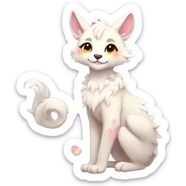 Full body Kawaii bright fantasy ethereal anthro fursona animal sticker
