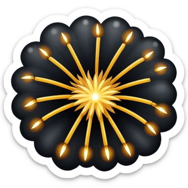 black firework. Basic outline sticker