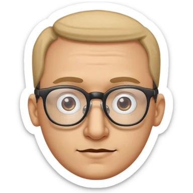 Emoli hombre con lentes mucha frente y nariz grande sticker