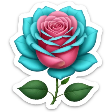 Una rosa de color turquesa sticker