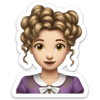 Alice in worderland brun hair sticker