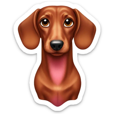 red brown dachshund with pinkish nose sticker