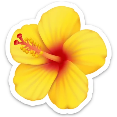 Ayellow hibiscus sticker