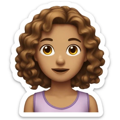 pretty girl with brown wavy hair sticker