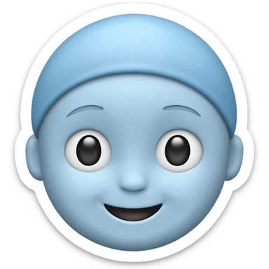 Baby Blue, gray and white emojis sticker