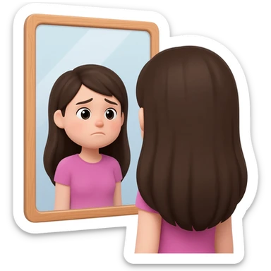 sad Fat girl looks in the mirror sticker