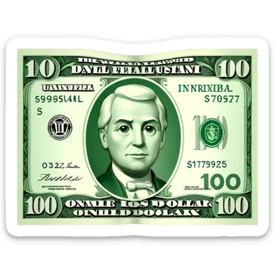 100 dollar bill sticker