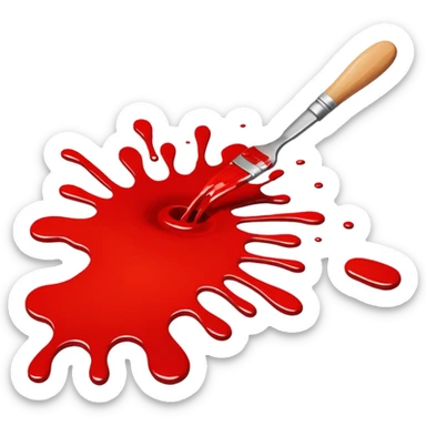 paint splatter, spilled paint, red color. sticker