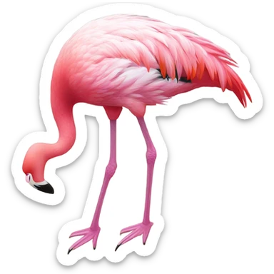 Flamingo at the beach  sticker