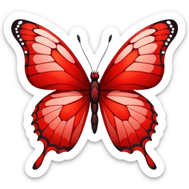 Red butterfly shadderd sticker