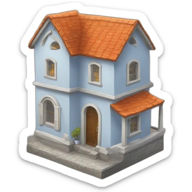 house but the emoji should be placed within a generated image of heaven sticker
