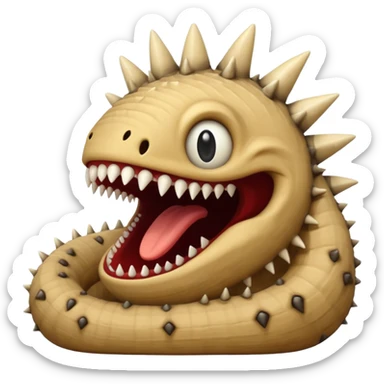 Sand worm from dune make the mouth a hole with long spiky teeth NO EYES and a body sticker