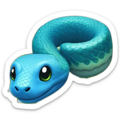 Blue Snake with cilantro around head sticker