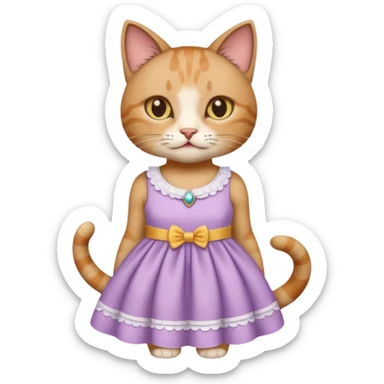 cat wearing a dress
 sticker