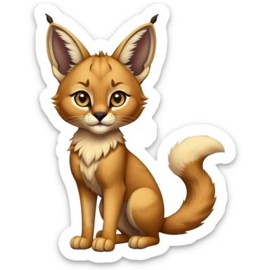 Epic Cute Dark Warm Caracal-Bobcat-Serval full body sticker